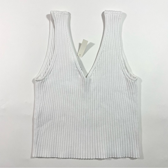 New Madewell V Neck Crop Sweater White Size XL - Picture 3 of 9